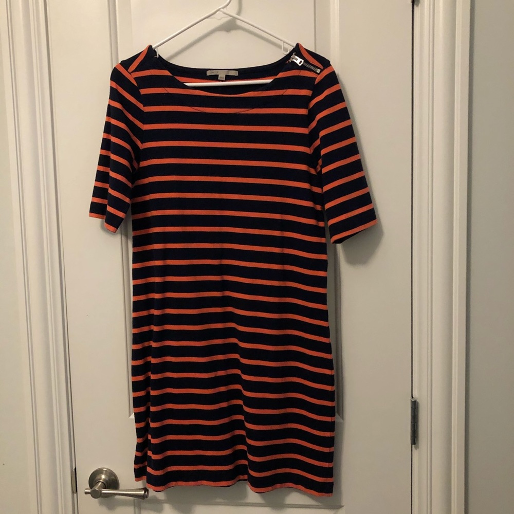 Navy & Coral GAP Dress with Zipper Detail